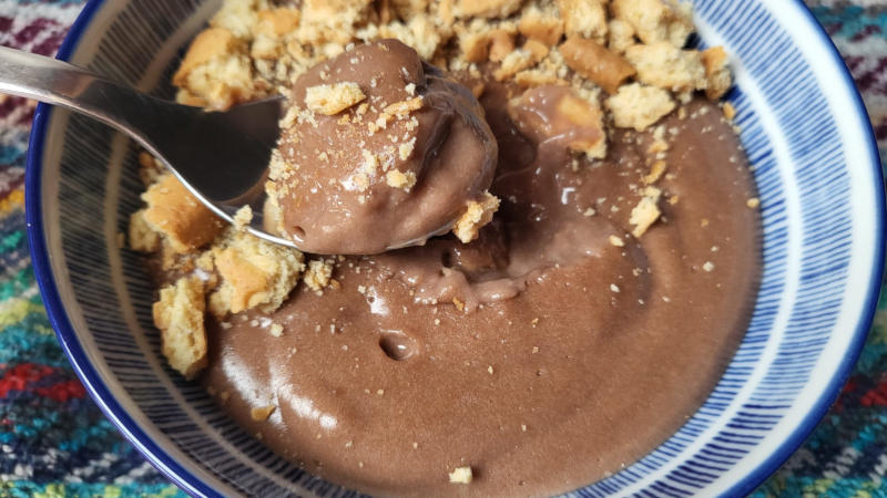 Budino proteico cremoso al cioccolato