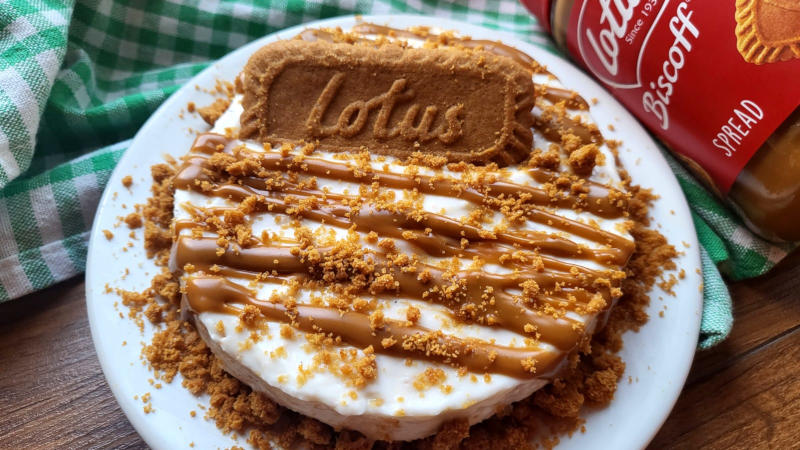 Biscoff Lotus cheesecake proteica